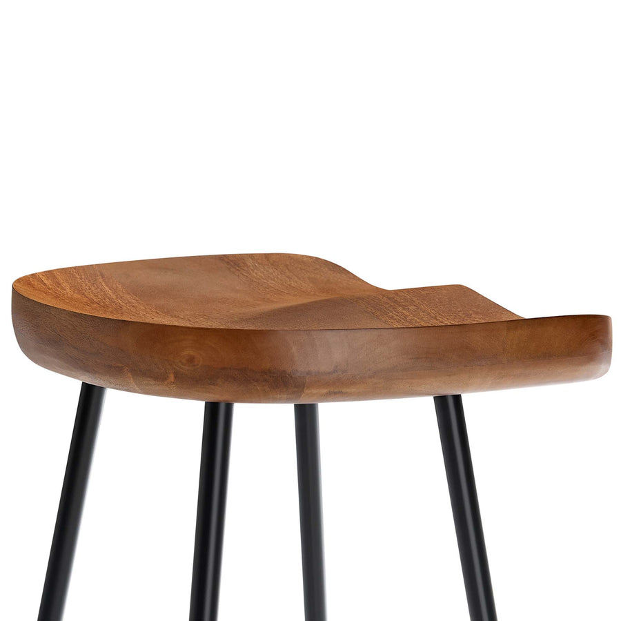 Milo Backless Wood Counter Stools Set of 2 in Walnut