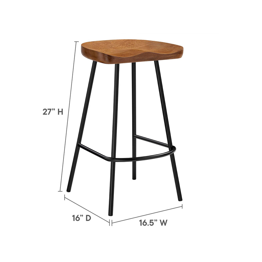 Milo Backless Wood Counter Stools Set of 2 in Walnut
