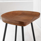 Milo Backless Wood Counter Stools Set of 2 in Walnut