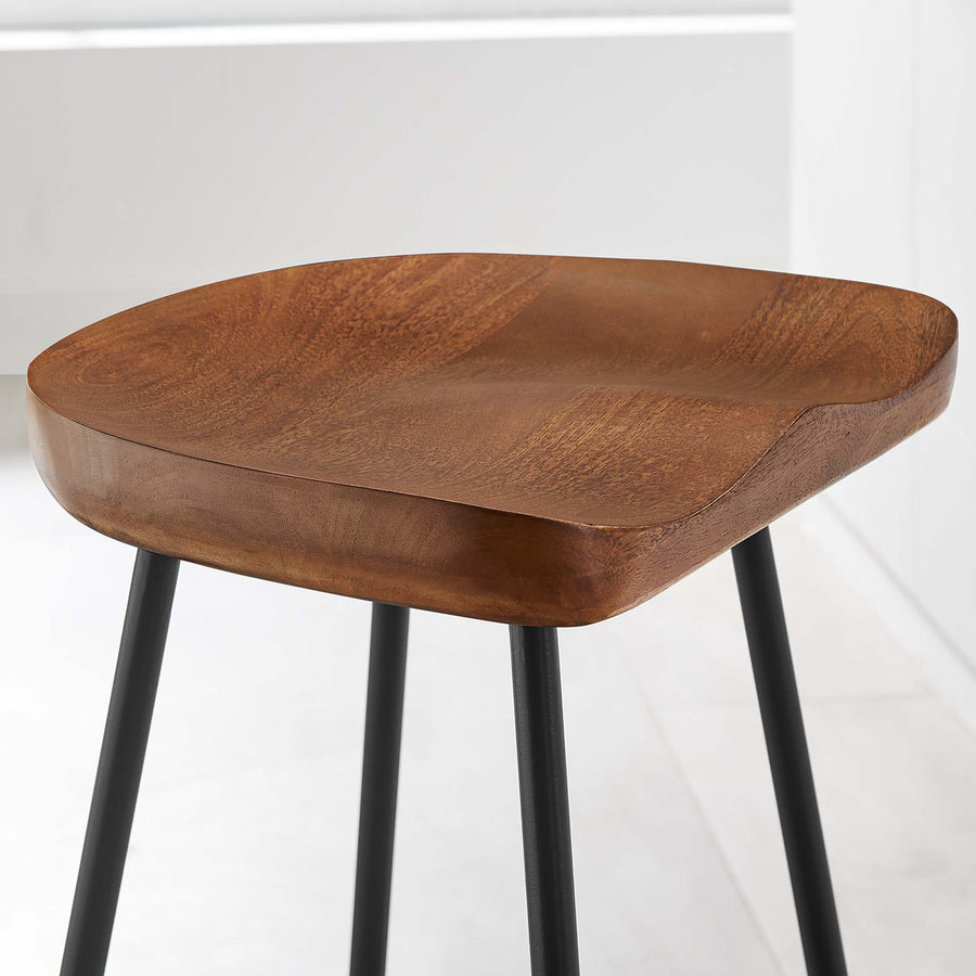Milo Backless Wood Counter Stools Set of 2 in Walnut