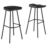 Milo Backless Wood Bar Stools Set of 2 in Black