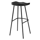 Milo Backless Wood Bar Stools Set of 2 in Black