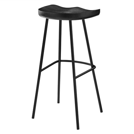 Concord Backless Wood Bar Stools Set of 2 in Black