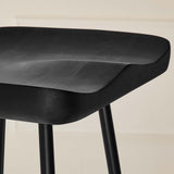 Milo Backless Wood Bar Stools Set of 2 in Black
