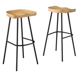 Milo Backless Wood Bar Stools Set of 2 in Oak