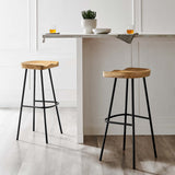 Milo Backless Wood Bar Stools Set of 2 in Oak