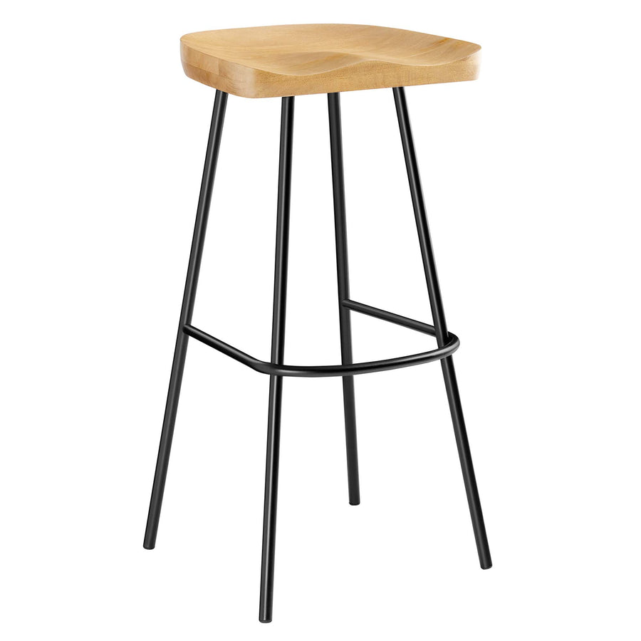 Milo Backless Wood Bar Stools Set of 2 in Oak