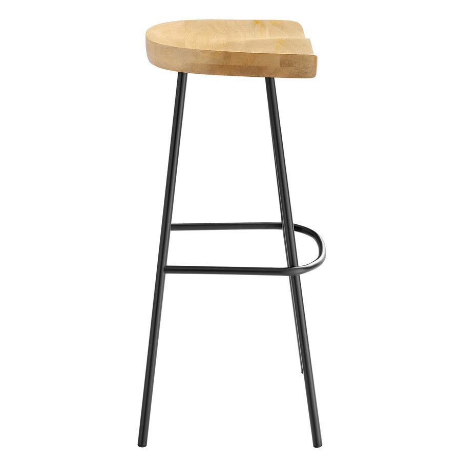Milo Backless Wood Bar Stools Set of 2 in Oak