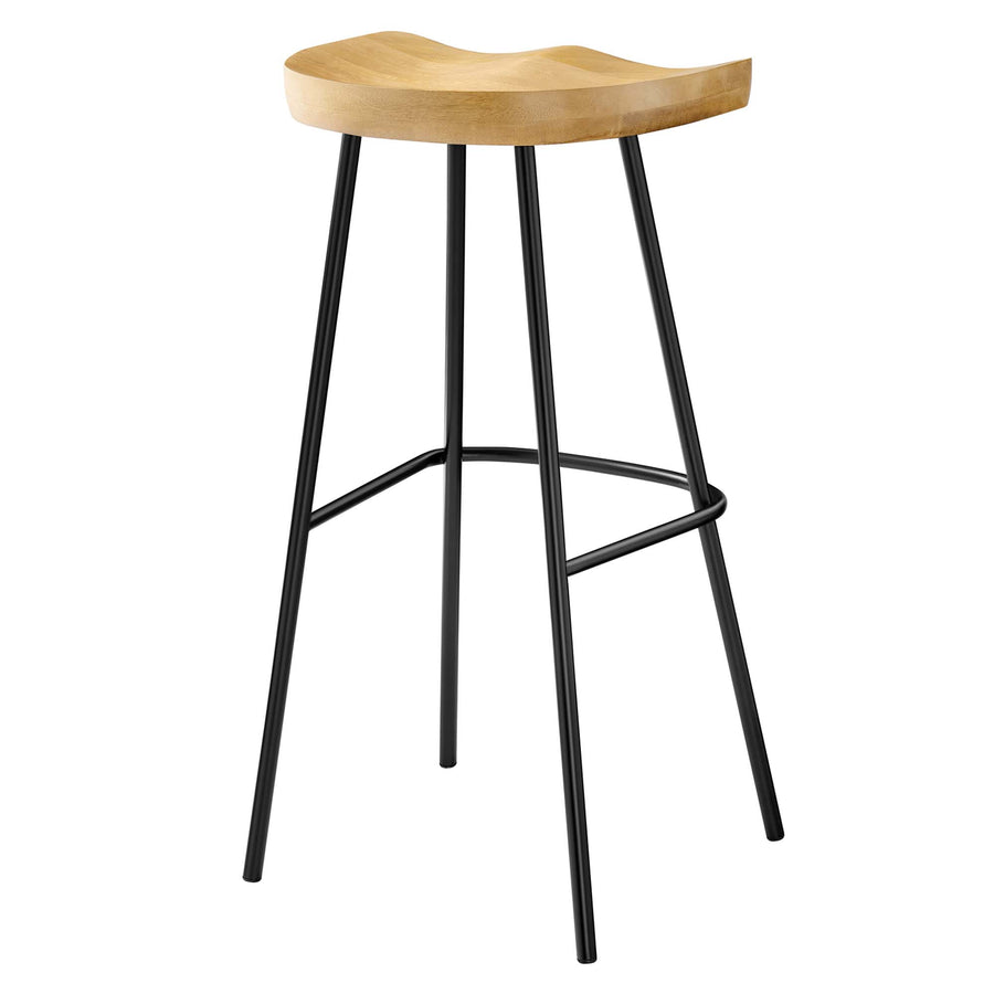 Milo Backless Wood Bar Stools Set of 2 in Oak