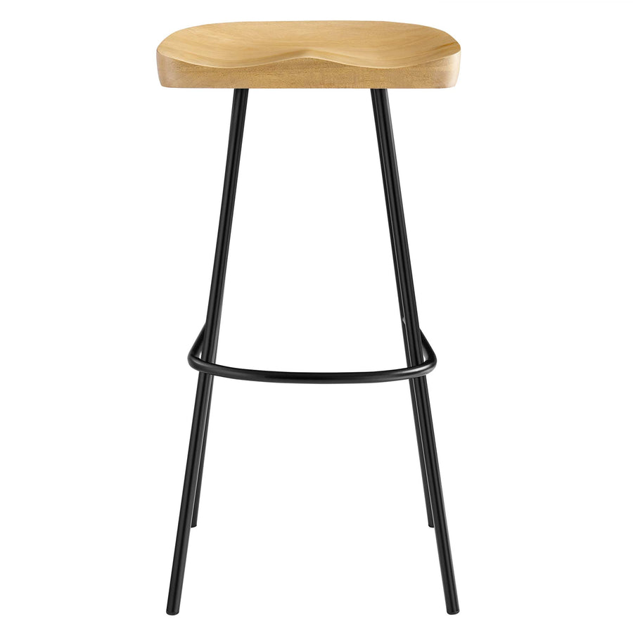 Milo Backless Wood Bar Stools Set of 2 in Oak