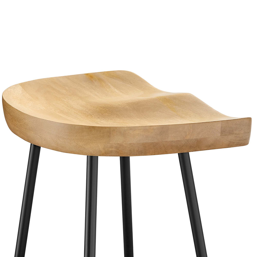 Milo Backless Wood Bar Stools Set of 2 in Oak