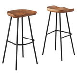 Milo Backless Wood Bar Stools Set of 2 in Walnut