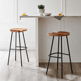 Milo Backless Wood Bar Stools Set of 2 in Walnut