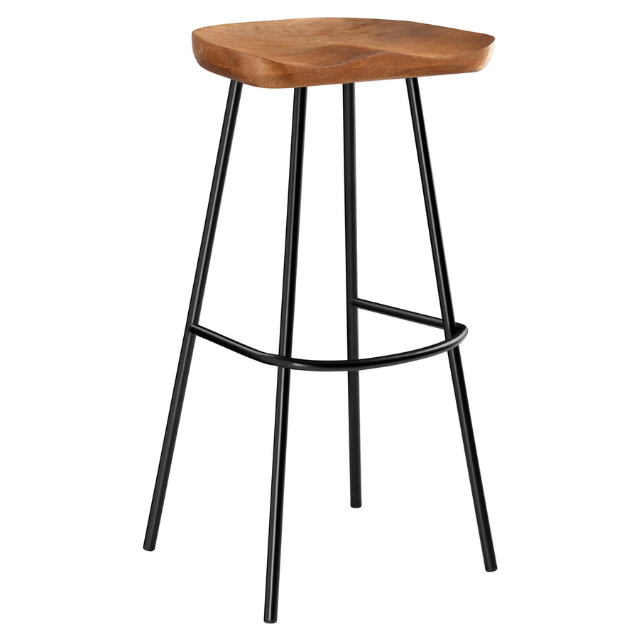 Milo Backless Wood Bar Stools Set of 2 in Walnut