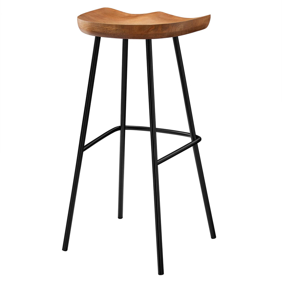 Milo Backless Wood Bar Stools Set of 2 in Walnut
