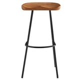 Milo Backless Wood Bar Stools Set of 2 in Walnut