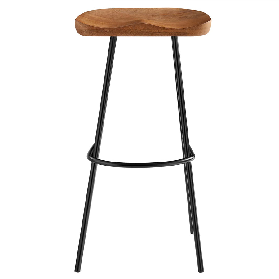 Milo Backless Wood Bar Stools Set of 2 in Walnut