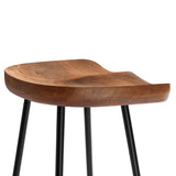 Milo Backless Wood Bar Stools Set of 2 in Walnut