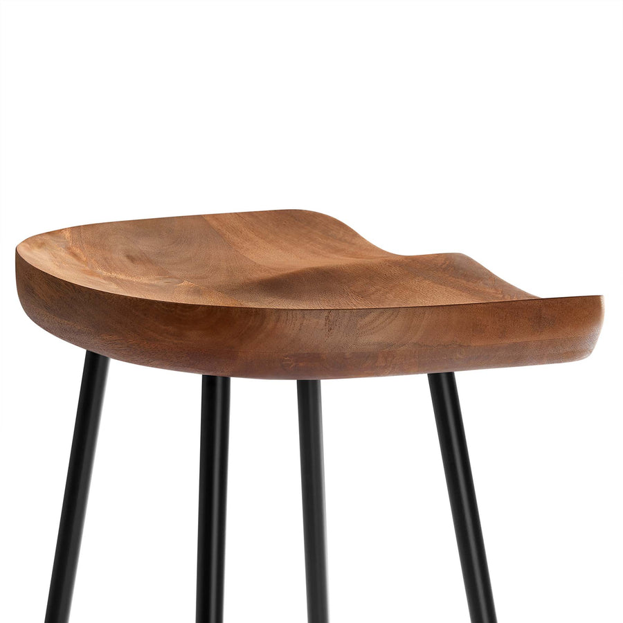 Milo Backless Wood Bar Stools Set of 2 in Walnut