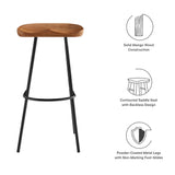 Milo Backless Wood Bar Stools Set of 2 in Walnut
