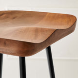 Milo Backless Wood Bar Stools Set of 2 in Walnut