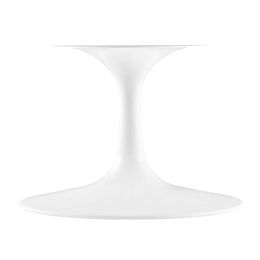 Lumen 36" Round Faux Travertine Coffee Table in White Travertine