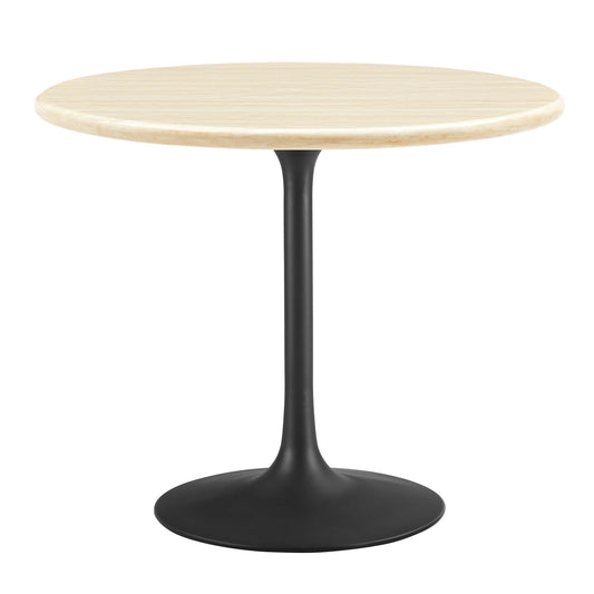 Lippa 36" Round Faux Travertine Dining Table by Furniture For America