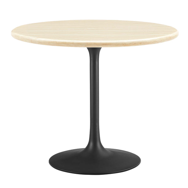 Lippa 36" Round Faux Travertine Dining Table by Furniture For America