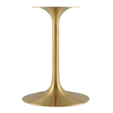 Lumen 36" Round Faux Travertine Dining Table in Gold Travertine