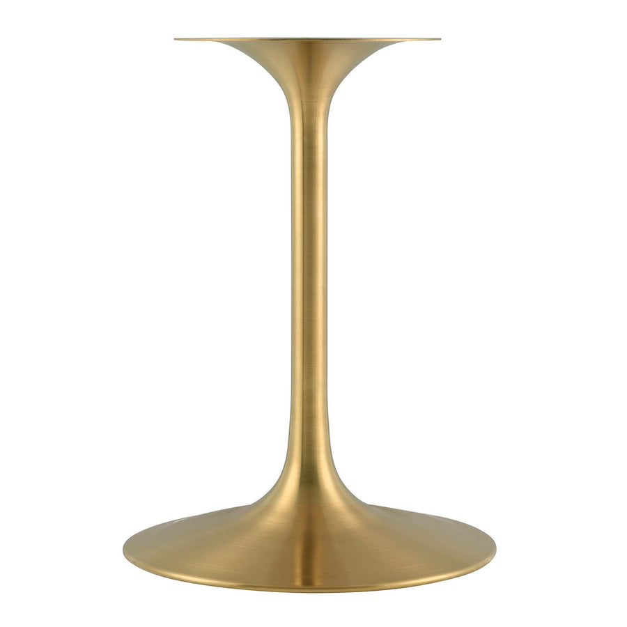 Lumen 36" Round Faux Travertine Dining Table in Gold Travertine