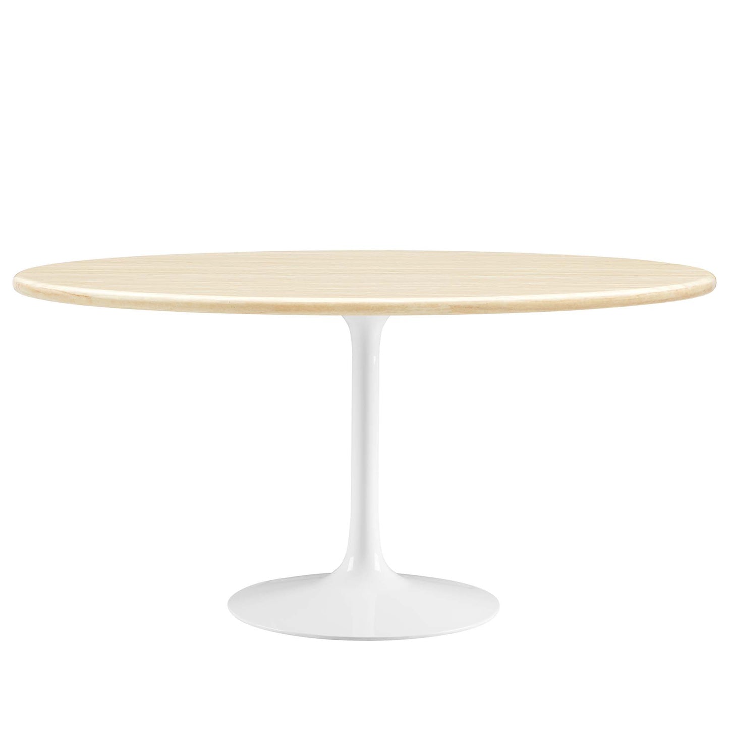 Lippa 60" Oval Faux Travertine Dining Table by Furniture For America