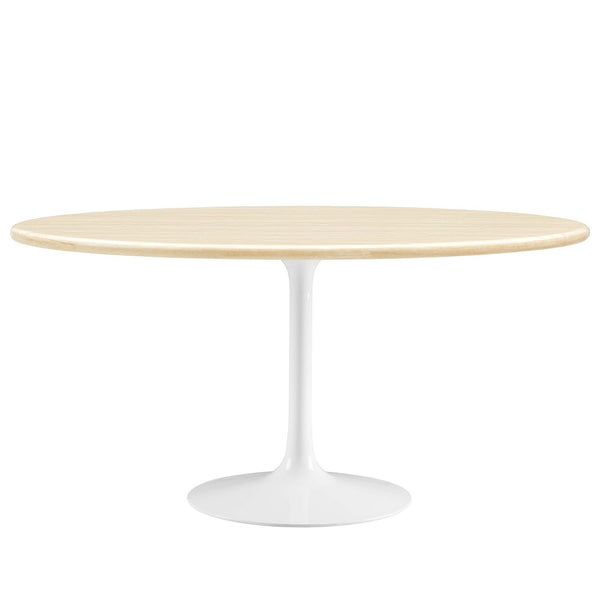 Lippa 60" Oval Faux Travertine Dining Table by Furniture For America