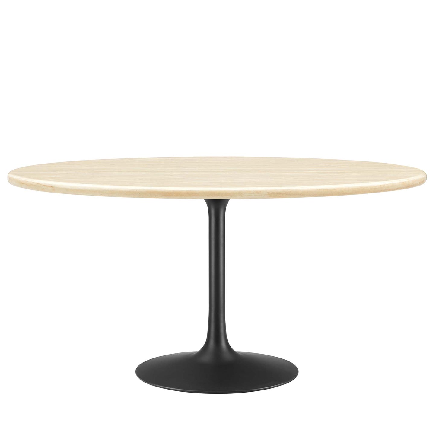 Lippa 60" Oval Faux Travertine Dining Table by Furniture For America