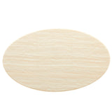 Lumen 60" Oval Faux Travertine Dining Table in Black Travertine