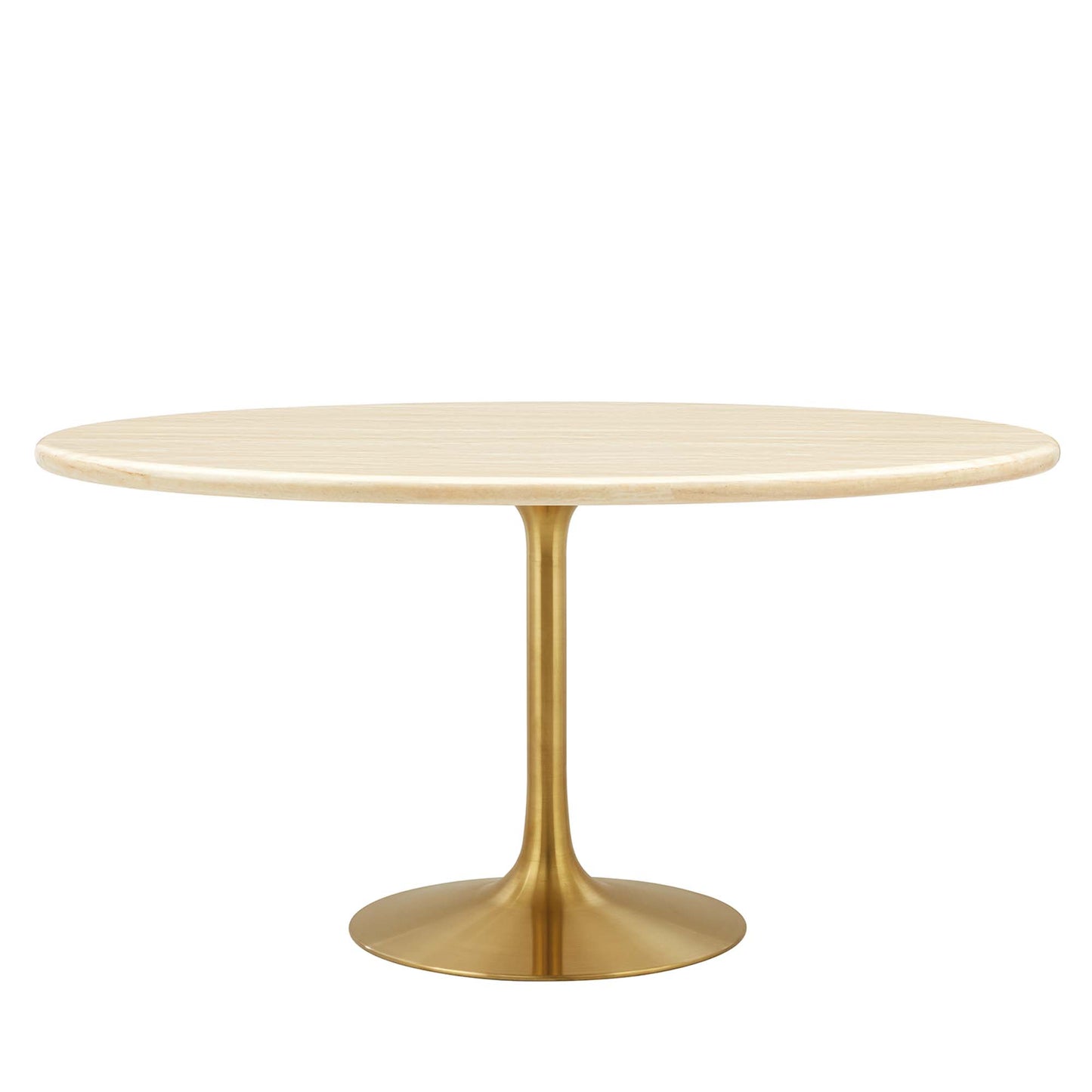 Lippa 60" Oval Faux Travertine Dining Table by Furniture For America