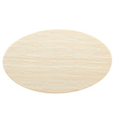Lumen 60" Oval Faux Travertine Dining Table in Gold Travertine