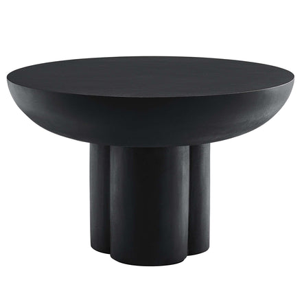 Caspian Round Concrete Coffee Table in Black