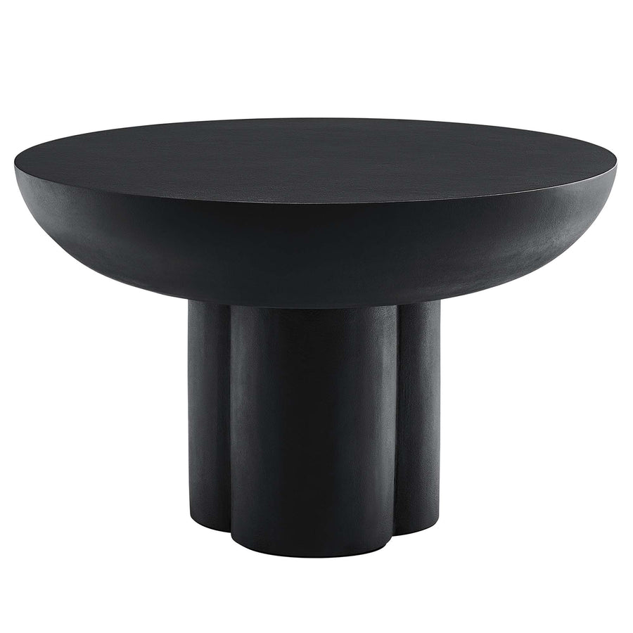 Canopy Round Concrete Coffee Table in Black