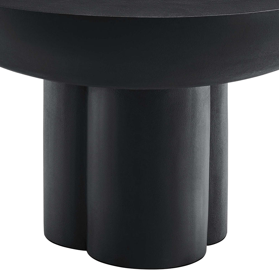 Canopy Round Concrete Coffee Table in Black