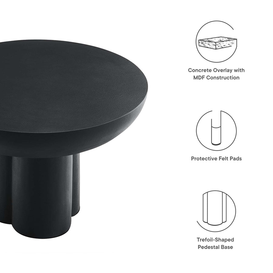 Canopy Round Concrete Coffee Table in Black