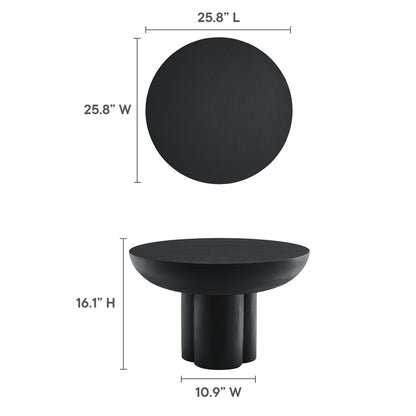 Caspian Round Concrete Coffee Table by Furniture For America