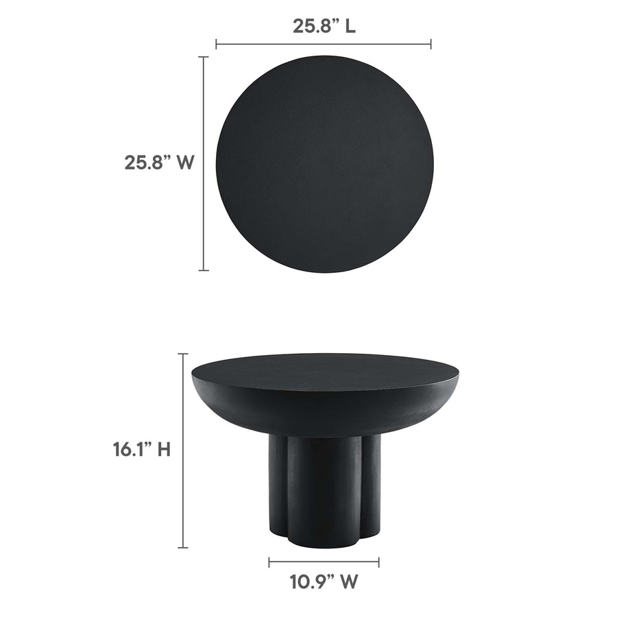 Canopy Round Concrete Coffee Table in Black