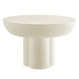 Canopy Round Concrete Coffee Table in White