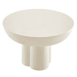 Canopy Round Concrete Coffee Table in White