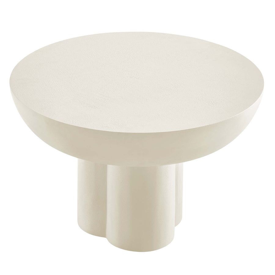 Canopy Round Concrete Coffee Table in White