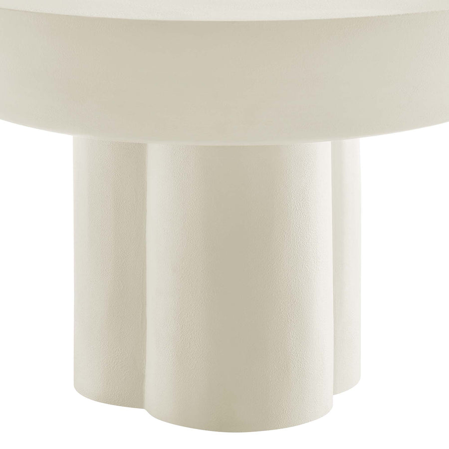 Canopy Round Concrete Coffee Table in White