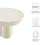Canopy Round Concrete Coffee Table in White