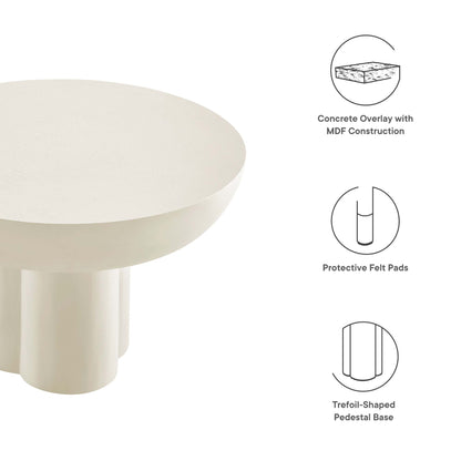 Caspian Round Concrete Coffee Table by Furniture For America