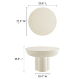 Canopy Round Concrete Coffee Table in White
