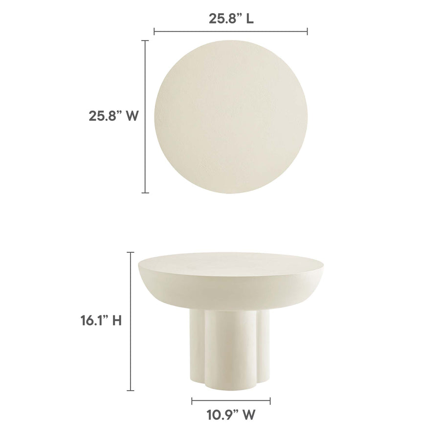 Canopy Round Concrete Coffee Table in White